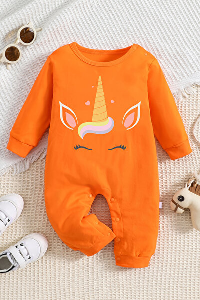 ADABEBEK Kız Bebek Unicorn Baskılı Tarz Bebek Tulum 22200