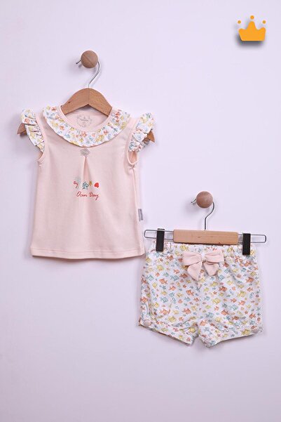 Babydola Kız Bebek Balık Desen Şortlu Takım 15097