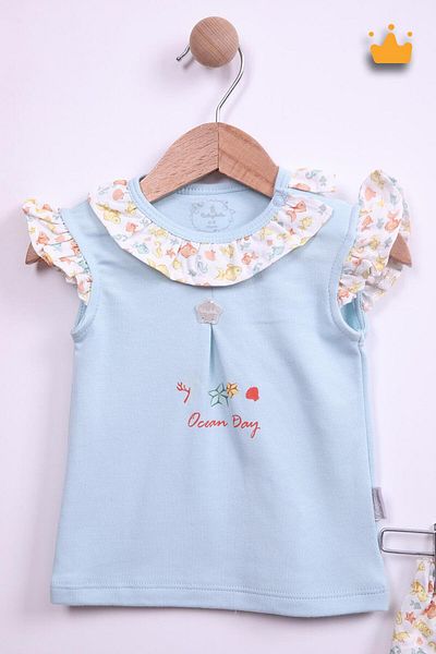 Babydola Fish Patterned Baby Girl Shorts Set - 15097