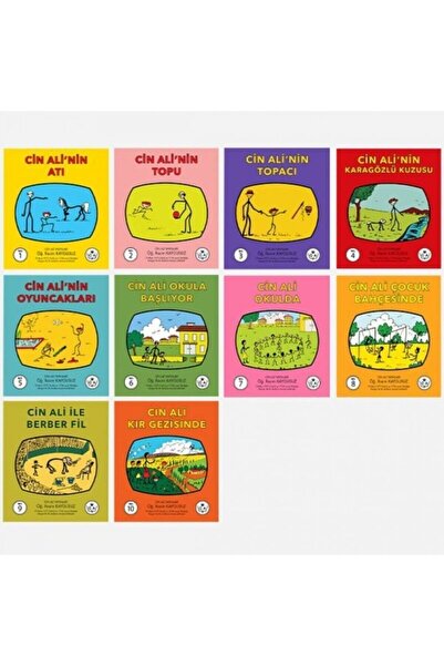 Cin Ali Yayınları İn Ali Kitap Seti (10 KİTAP TAKIM)ve Elakin Ilk Okuma Yazma Seti