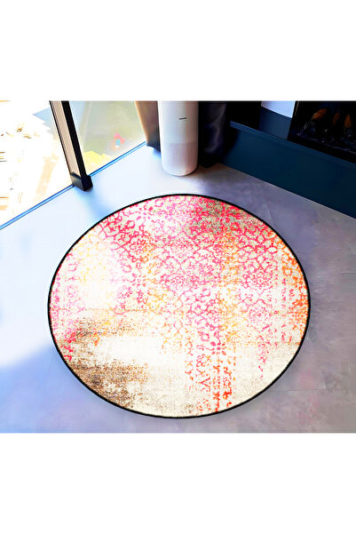 Rugs Modern Halı Mira Round Pink Orange Ethnic Detailed Woven Base Modern Dec...