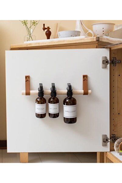 Bundera Deri Mutfak Ve Ev Düzenleyici Çok Amaçlı Askılık Banyo Mutfak Havluluk Için Ray Askısı