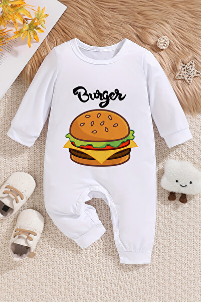 ADABEBEK 10058 Model Burger Printed Jumpsuit