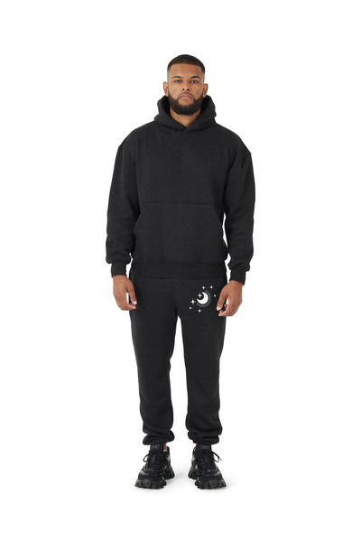 Pink Sky Комплект мъжки суичър с качулка и щампа Compass