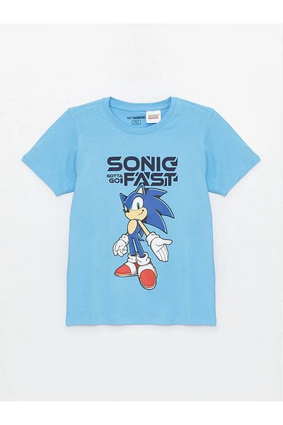LC Waikiki LCW Kids Crew Neck Sonic Printed Short Sleeve Boy's Pajamas Set with Shorts
