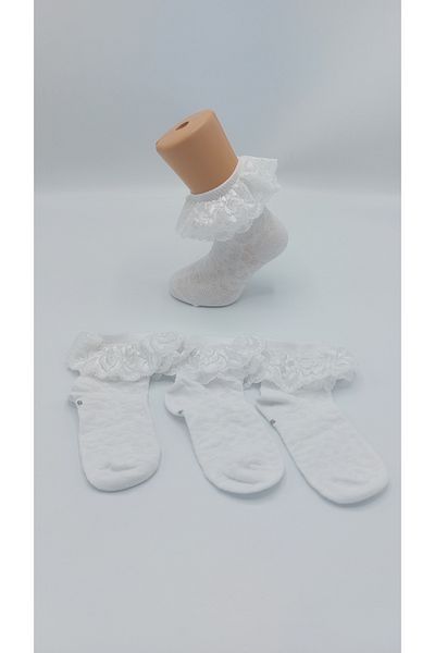 Ollero 3 Pairs of Lace Seamless Socks Set for Girls