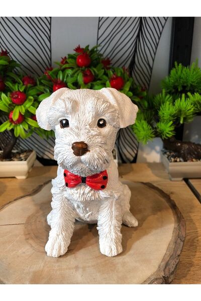 Atak Hediyelik Dekoratif Polyester Papyonlu Köpek Biblo