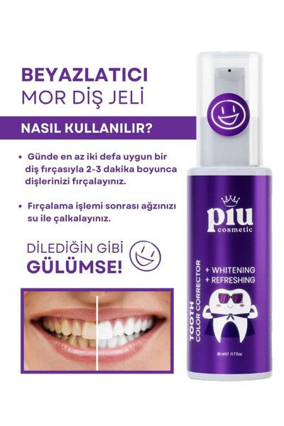 Piu Cosmetic Beyazlatıcı Mor Diş Jeli