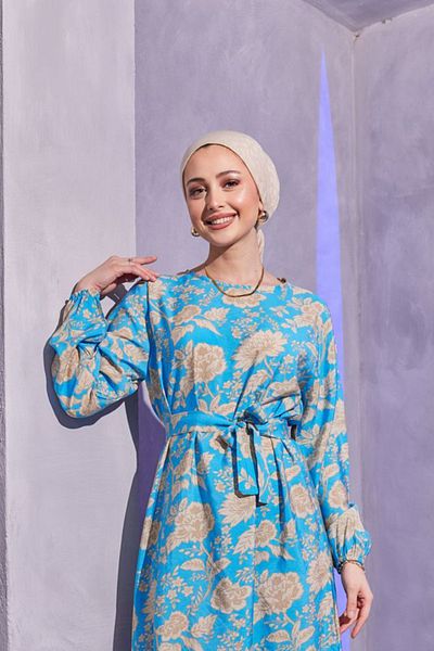 Bold Grup Γυναικείο φόρεμα Hijab Premium από ύφασμα βισκόζης με ζωνές