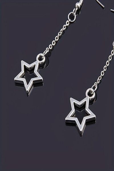 LE&DA Accessory Star Patterned Anti-Tarnish Steel Chain Y2k Earrings