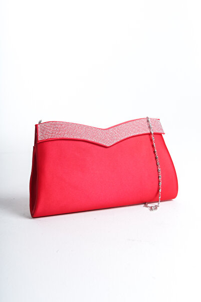 BAKGİY Жіноча вечірня сумочка з червоного атласу з камінцями - BG1197-310-0003