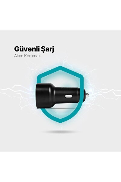 Ttec Süper Hızlı 60W 2x PD Type-C Araç Şarj Cihazı, 12/24V Çakmaklık Girişli Akım ve Isı Korumalı
