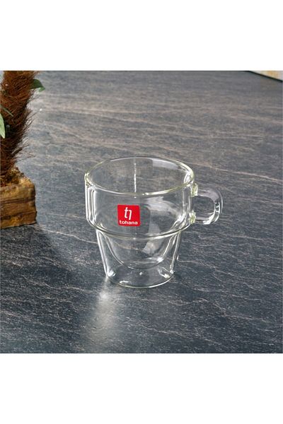 SİHİRLİ AYAKLAR Modern Design Double Walled Tea Coffee Cup Mug