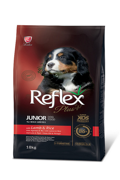 Reflex Plus Kuzu Etli Pirinçli Büyük Irk Yavru Köpek Maması 18 Kg 2 Adet Konsere
