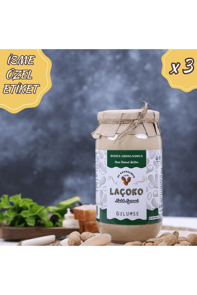 LAÇOKO 3kg Isme Özel Şekersiz,saf,katkısız,glutensiz,vegan,doğal Az Kavrulmuş...