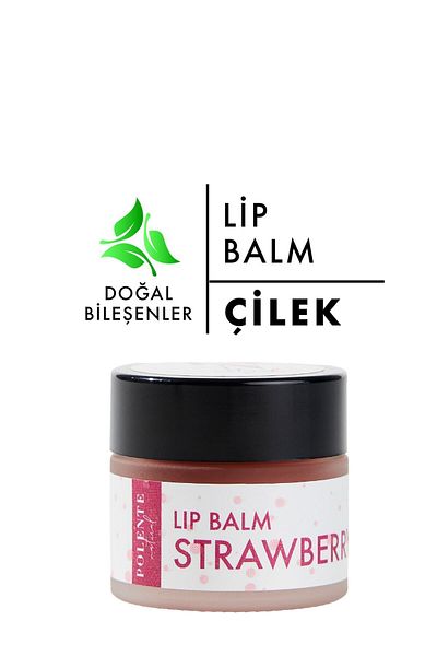 Polente Natural Strawberry Lip Balm - Moisturizing Lip Balm