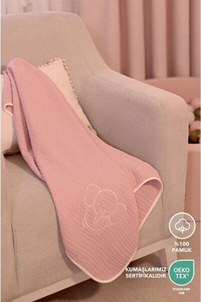 Lilalinda بيكيه / بطانية الطفل، 100٪ قطن، 4 طبقات من الموسلين - مع تفاصيل الت...