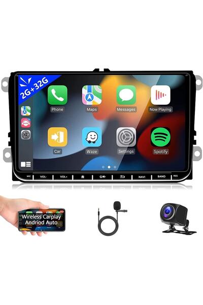 ClasKing Volkswagen Transporter 2010-2019 9 Inç Kablosuz Carplay Android Mult...