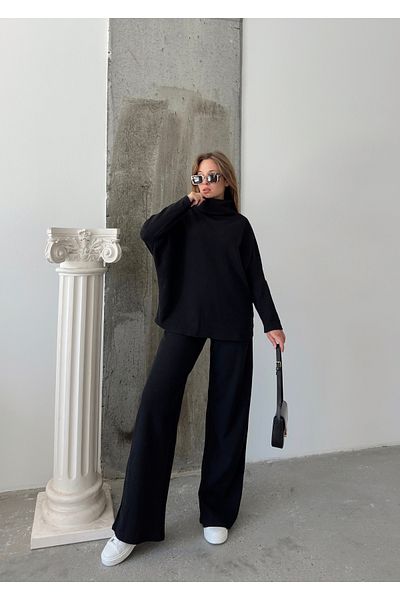 Benisengiydir Black High-rise Women's Knitwear Set