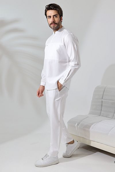 Reis Shirted Hajj Umrah Set - White