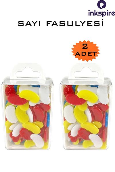 inkspire 1. Colorful Plastic Number Beans for Classrooms - 2 Pack