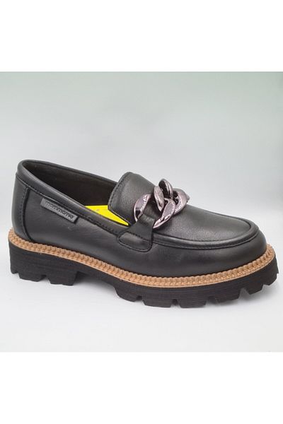 Mammamia D24KA-3185 Piele naturală neagră - Pantofi de zi cu zi pentru femei