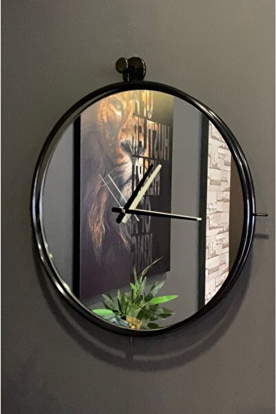 Mgs Duvar Saati Tinatti Black Saat Aynalı Saat Duvar Saati Siyah Aynalı Saat