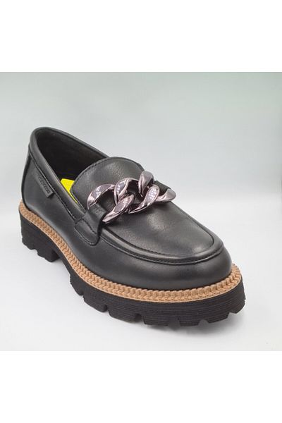 Mammamia D24KA-3185 Piele naturală neagră - Pantofi de zi cu zi pentru femei