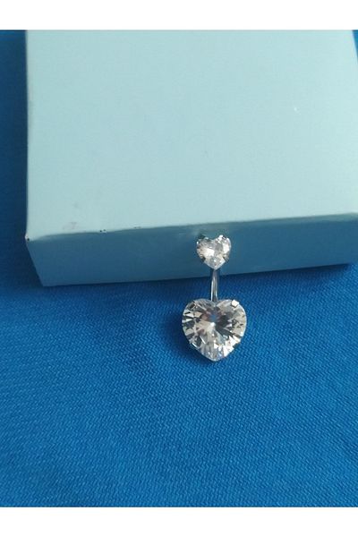AyçaSilver Heart Zircon Belly Piercing