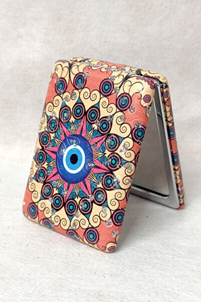 Perissy Desenli Dikdörtgen Cep Aynası Makyaj Çanta Aynası