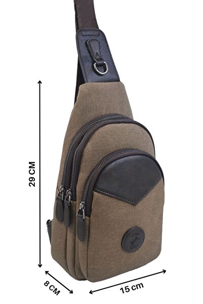 en deri Men's Shoulder Bag - Canvas Brown, Crossbody