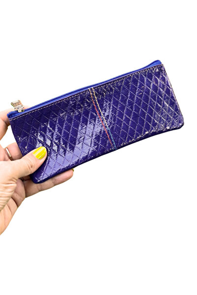 Pinkylola SoLo Model Mor Kapitone Rugan hakiki deri kalemlik /mini makyaj çan...