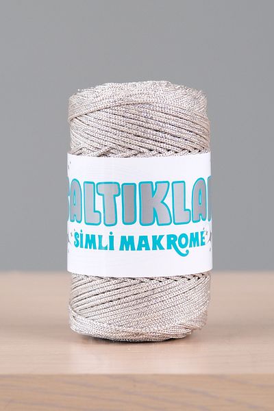 SALTIKLAR 100Gr 3mm Premium Glitter Macrame Lanyard - Beige Sg-260