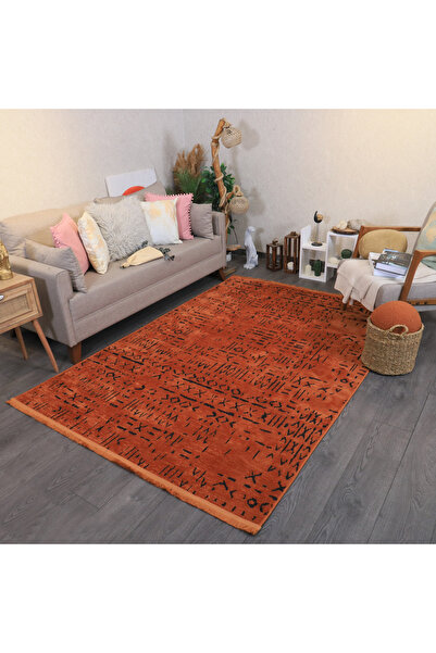 Gümüşser Home Iskandinav Saçaklı Kaymaz Dokuma Kilim Salon Halısı Mutfak Halı...