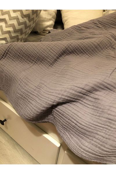 Sefaoğlu tekstil 4 Layers Muslin Bedspread, 220*250 King Size, 100% Cotton