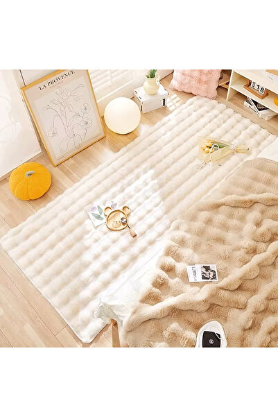 G&C HOME Yıkanabilir Ekstra Yumuşak Dokulu BUBBLE Tavşan Tüylü Mutfak Salon K...