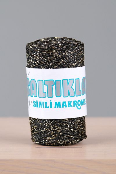 SALTIKLAR Premium 3mm Black Glitter Macrame Lanyard - 100Gr Ss-60