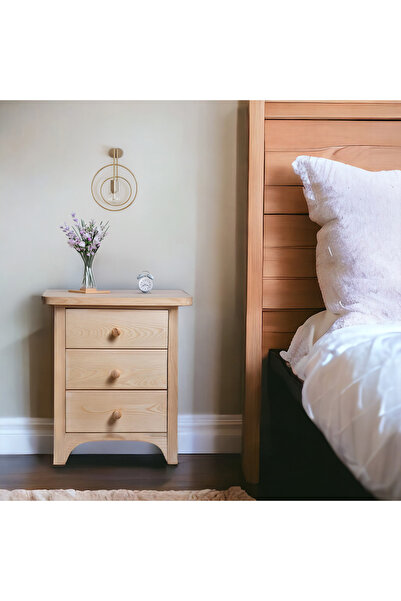 katasarım Nordic Masif Collection Ahşap 3 Çekmeceli Komodin 1. sınıf Masif Ça...