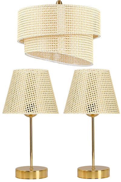 EvLight Wind Hazeran Pasta Single Pendant Lamp Chandelier and Gold Lampshade Set