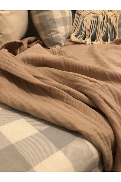 Sefaoğlu tekstil 4 Layers Muslin Bedspread, 220*250 King Size, 100% Cotton