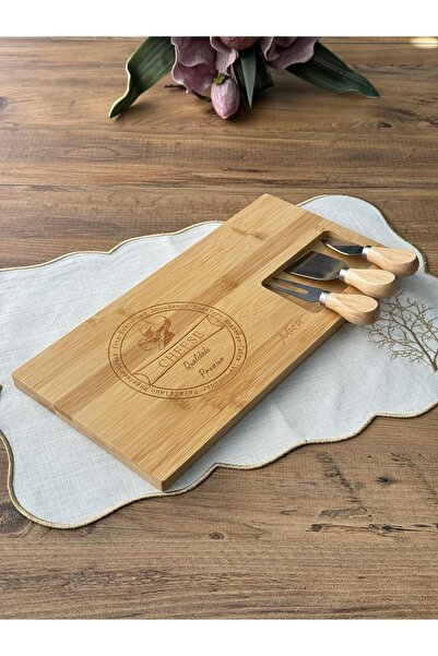 Meri Ev Gereçleri 4 Piece Bamboo Cheese Presentation Board Set