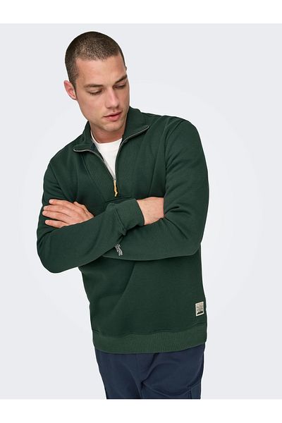 Only & Sons Ανδρικό φούτερ με γιακά με μισό φερμουάρ - 22030160