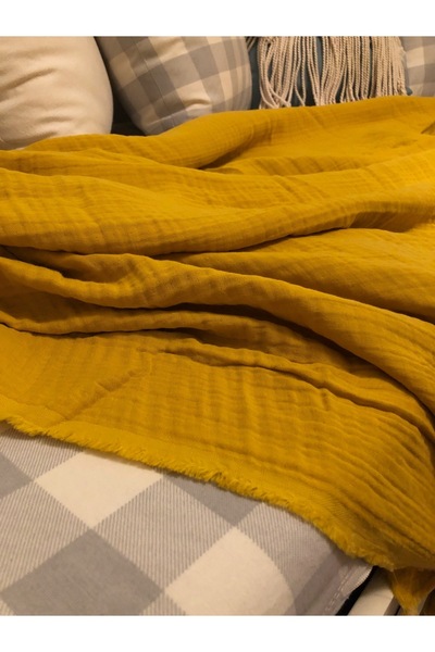 Sefaoğlu tekstil 4 طبقات موسلين، 100% قطن، بيكيه فردي، مفرش سرير، 170*250 سم