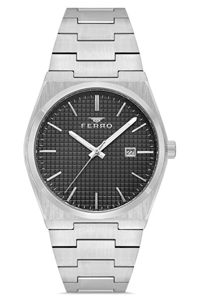 FERRO Erkek Çelik Kordon Kol Saati Çelik Kasa Su Geçirmez Takvimli Fonksiyon Paslanmaz Çelik Premium Seri
