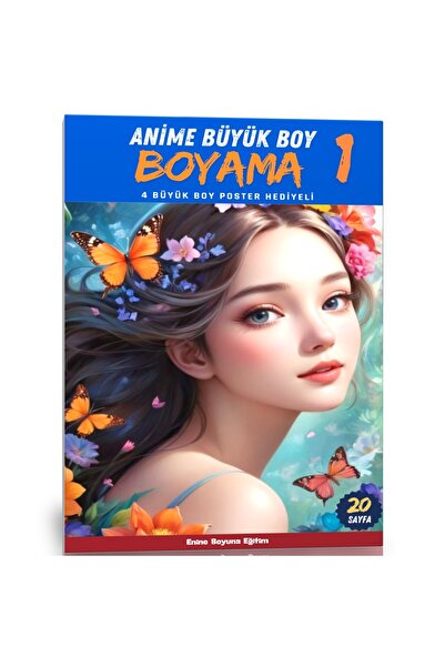 Enine Boyuna Eğitim كتاب تلوين الرسوم المتحركة -1 (حجم كبير)