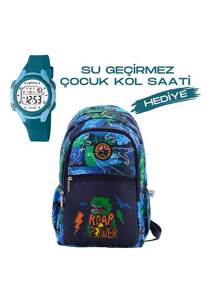 Cambridge Polo Club Cambridge Polo Club Patterned Children's School Bag - Large Capacity with Wristwatch Gift Cpo.c4065