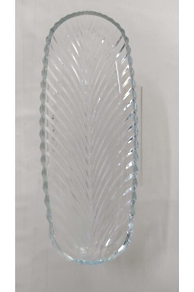 KAVEH Cam Sunum Tabak Santa 32 Cm Balık Sırtı Pl1110