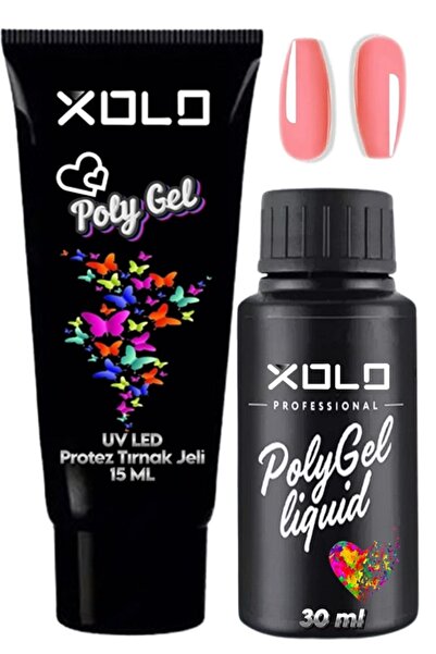 xolo Polijel Oje ve Solüsyon Likit Seti Poligel Akril Jel Kalıcı Oje 45ML
