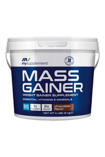 MYSUPPLEMENT 5000gr Chocolate Carb Mass Gainer - 250g Creatine, 360gr Glutamine, Watermelon Amino Acid