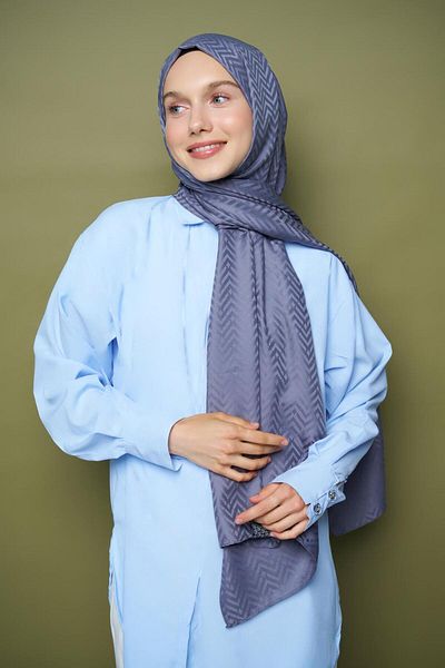 Modakaşmir Seria Jacquard Silky - șal cu model în zig-zag